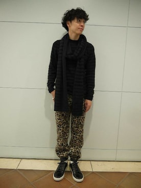 「ボーダーニット」｜「アイテム（レッグウェア）」を使った、fujisakiさん（メンズ・172cm）の秋コーディネート