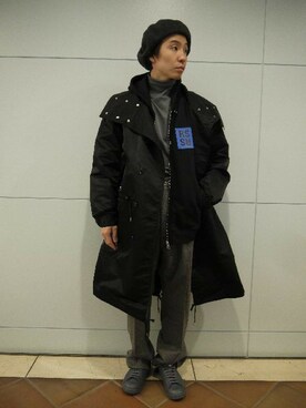 「アイテム（バングル/リストバンド）」を使った、fujisakiさん（メンズ・172cm）の冬コーディネート