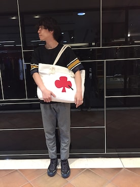 「LANVIN（ランバン）のアイテム」を使った、fujisakiさん（メンズ・172cm）の夏コーディネート