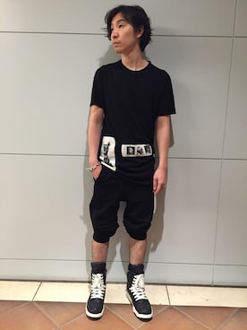 「DRKSHDW by RICK OWENS（ダークシャドウ バイ リックオウエンス）のアイテム」を使った、fujisakiさん（メンズ・172cm）の夏コーディネート