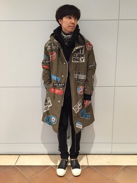 「doublet（ダブレット）のアイテム（モッズコート）」を使った、fujisakiさん（メンズ・172cm）の夏コーディネート
