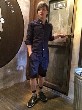 「plain-me（プレインミー）のアイテム」を使った、衛千迅さん（メンズ・166cm）の夏コーディネート
