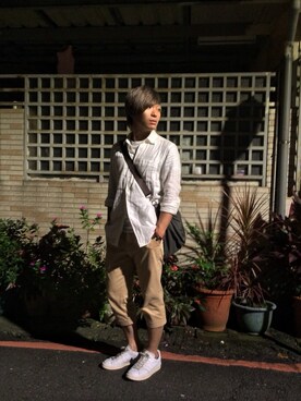 「plain-me（プレインミー）のアイテム」を使った、衛千迅さん（メンズ・166cm）の夏コーディネート