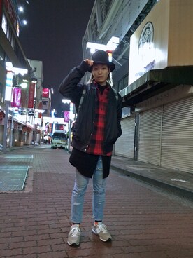 「hat」｜衛千迅さん（メンズ・166cm）の春コーディネート