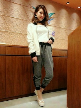 「VENCEEXCHANGE（ヴァンスエクスチェンジ）のアイテム（ブルゾン）」を使った、kaoriさん（レディース・157cm）の春コーディネート