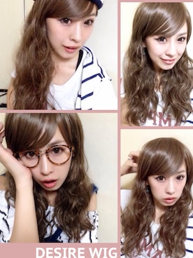 「ウィッグ」｜「アイテム（サロペット/オーバーオール）」を使った、kaoriさん（レディース・157cm）の夏コーディネート