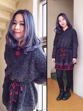 「アイテム（シャツワンピース）」を使った、mollyさん（レディース・152cm・20代）の冬コーディネート