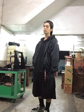 「IMMENSE（イメンス）のアイテム」を使った、吳さん（メンズ・168cm）の秋コーディネート