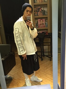 「IMMENSE（イメンス）のアイテム」を使った、吳さん（メンズ・168cm）の冬コーディネート
