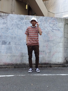 「Champion（チャンピオン）のアイテム（帽子）」を使った、nano・universe 渋谷神南 Mensさん（メンズ・170cm）の夏コーディネート