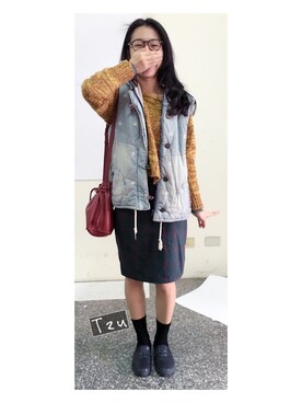 「zoe（ゾーイ）のアイテム（ジャケット/アウター）」を使った、tzu さん（レディース・157cm）の冬コーディネート