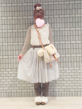 「keisuke kanda（ケイスケカンダ）のアイテム（サロペット/オーバーオール）」を使った、めて子さん（レディース・153cm）の秋コーディネート