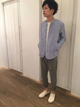 「quadro（クオドロ）のアイテム」を使った、naoさん（メンズ・179cm）の春コーディネート