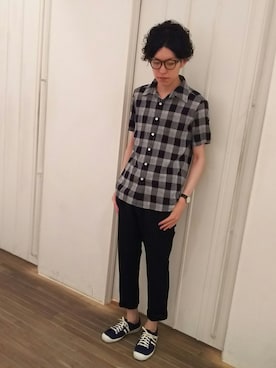 「quadro（クオドロ）のアイテム」を使った、naoさん（メンズ・179cm）の夏コーディネート