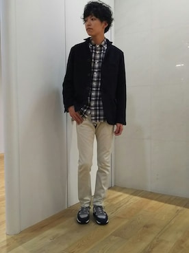 「quadro（クオドロ）のアイテム」を使った、naoさん（メンズ・179cm）の秋コーディネート