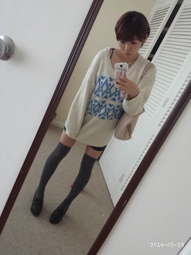 「SHEL’TTER（シェルター）のアイテム（アクセサリー）」を使った、HIROMIさん（レディース・162cm）の春コーディネート