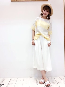 「PUAL CE CIN（ピュアルセシン）のアイテム（帽子）」を使った、ま つ ゆ か ◡̈*さん（レディース・166cm）の春コーディネート