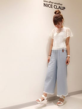 「切りっぱなし」｜ま つ ゆ か ◡̈*さん（レディース・166cm）の春コーディネート
