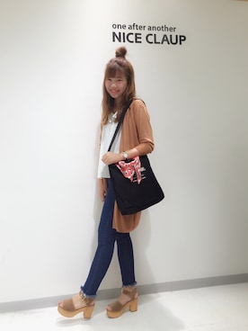 「アイテム（トートバッグ）」を使った、ま つ ゆ か ◡̈*さん（レディース・166cm・10代）の春コーディネート