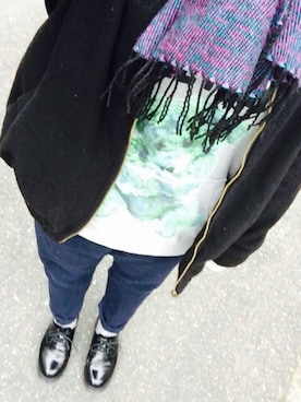「one after another NICE CLAUP（ワンアフターアナザーナイスクラップ）のアイテム（スタジャン）」を使った、kouʕ·͡ˑ·ཻʔさん（レディース・160cm）の冬コーディネート