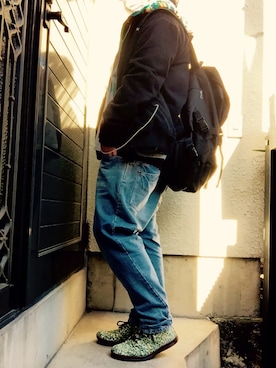 「one after another NICE CLAUP（ワンアフターアナザーナイスクラップ）のアイテム（スタジャン）」を使った、kouʕ·͡ˑ·ཻʔさん（レディース・160cm）の冬コーディネート