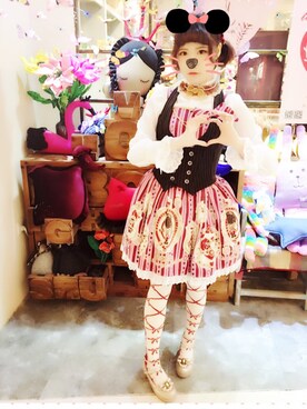 「BABY, THE STARS SHINE BRIGHT」｜「アイテム（ワンピース）」を使った、天騏騏さん（レディース・167cm）の春コーディネート