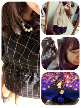 「ハーフアップ」｜「アイテム（その他アウター）」を使った、さきさん（レディース・148cm）の冬コーディネート