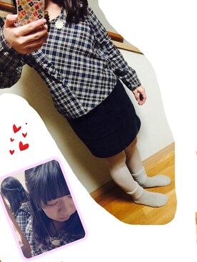 「肩フリル」｜「アイテム（その他アウター）」を使った、さきさん（レディース・148cm）の冬コーディネート