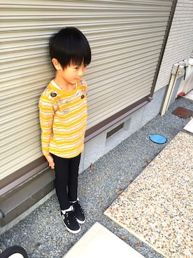 「アイテム（Tシャツ/カットソー）」を使った、Yamashista.さん（キッズ・130cm）の秋コーディネート