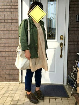 「すっぴん」｜「アイテム（ジャケット/アウター）」を使った、まるこ○*さん（レディース・151cm）の春コーディネート