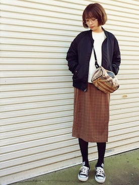 𝙔𝙐𝙆𝙄さん（レディース・161cm）の冬コーディネート