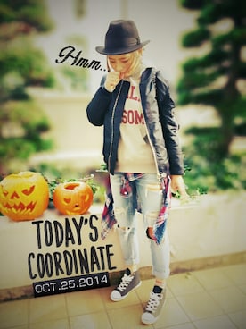 「halloween」｜「アイテム（ミリタリージャケット）」を使った、BERAさん（レディース・158cm）の秋コーディネート