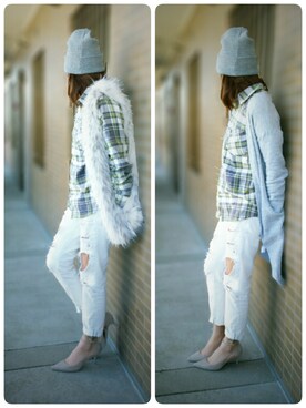 「ZARA BASIC（ザラベーシック）のアイテム（その他アウター）」を使った、BERAさん（レディース・158cm）の冬コーディネート