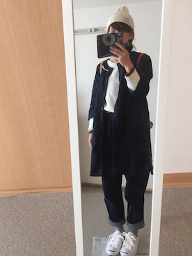 「ジャックパーセル」｜「アイテム（ノーカラージャケット）」を使った、wabisukeさん（レディース・160cm）の春コーディネート