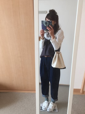 「ハイウエストジーンズ」｜wabisukeさん（レディース・160cm）の春コーディネート