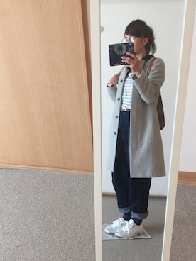 「ジャックパーセル」｜「アイテム（ノーカラージャケット）」を使った、wabisukeさん（レディース・160cm）の春コーディネート