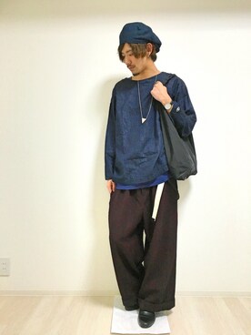 「SASQUATCHfabrix.（サスクワァッチファブリックス）のアイテム（トップス）」を使った、たけやまさん（メンズ・173cm）の春コーディネート