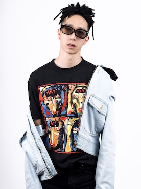 「GIVENCHY（ジバンシイ）のアイテム（デニムジャケット）」を使った、WOOK / STYLISTさん（メンズ・170cm）の夏コーディネート