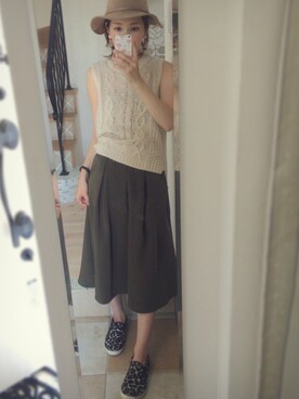 「Aco Design（アコデザイン）のアイテム（トップス）」を使った、miiimさん（レディース・159cm）の夏コーディネート