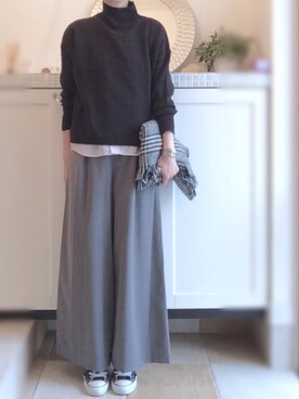 「MINIMUM（ミニマム）のアイテム（パンツ）」を使った、miiimさん（レディース・159cm）の冬コーディネート