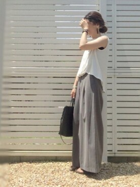「MINIMUM（ミニマム）のアイテム（パンツ）」を使った、miiimさん（レディース・159cm）の夏コーディネート