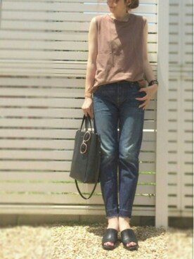 「Raisonne（レゾネ）のアイテム」を使った、miiimさん（レディース・159cm）の夏コーディネート