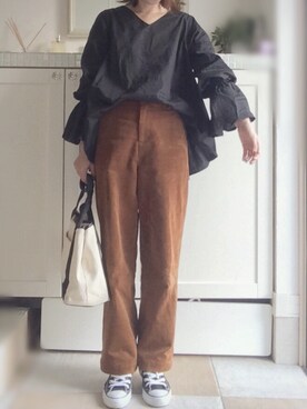 「フレアスリーブ」｜miiimさん（レディース・159cm）の秋コーディネート