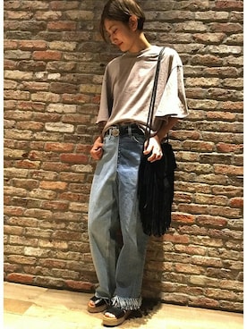 「JOURNAL STANDARD（ジャーナルスタンダード）のアイテム（バッグ）」を使った、Fujiwara Shokoさん（レディース・162cm）の夏コーディネート