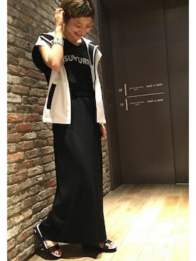 「JOURNAL STANDARD（ジャーナルスタンダード）のアイテム（ブルゾン）」を使った、Fujiwara Shokoさん（レディース・162cm）の夏コーディネート