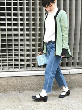「LUC DNM （ラックデニム）のアイテム」を使った、Fujiwara Shokoさん（レディース・162cm）の冬コーディネート