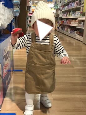「1歳5ヶ月」｜「アイテム（サロペット/オーバーオール）」を使った、にょんさん（キッズ・70cm）の秋コーディネート