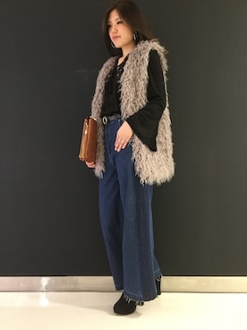 「SpRay（スプレイ）のアイテム（パンツ）」を使った、SpRay福岡店さん（レディース・164cm）の秋コーディネート