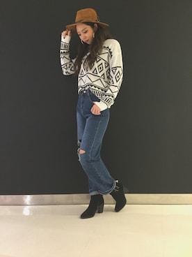 「SpRay（スプレイ）のアイテム（ブーツ）」を使った、SpRay福岡店さん（レディース・164cm）の秋コーディネート
