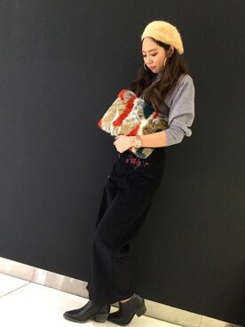 「SpRay（スプレイ）のアイテム（ハンチング/ベレー帽）」を使った、SpRay福岡店さん（レディース・164cm）の冬コーディネート